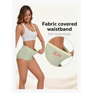 ALLBASE 5 Pack Womens Cotton High Waisted Full Coverage Underwear 

Size Small